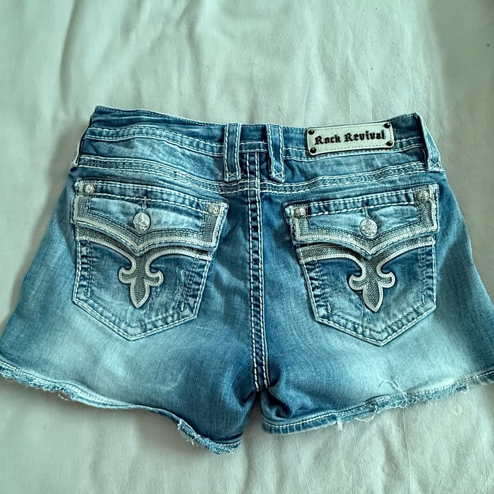 Rock Revival Light Blue Denim Shorts